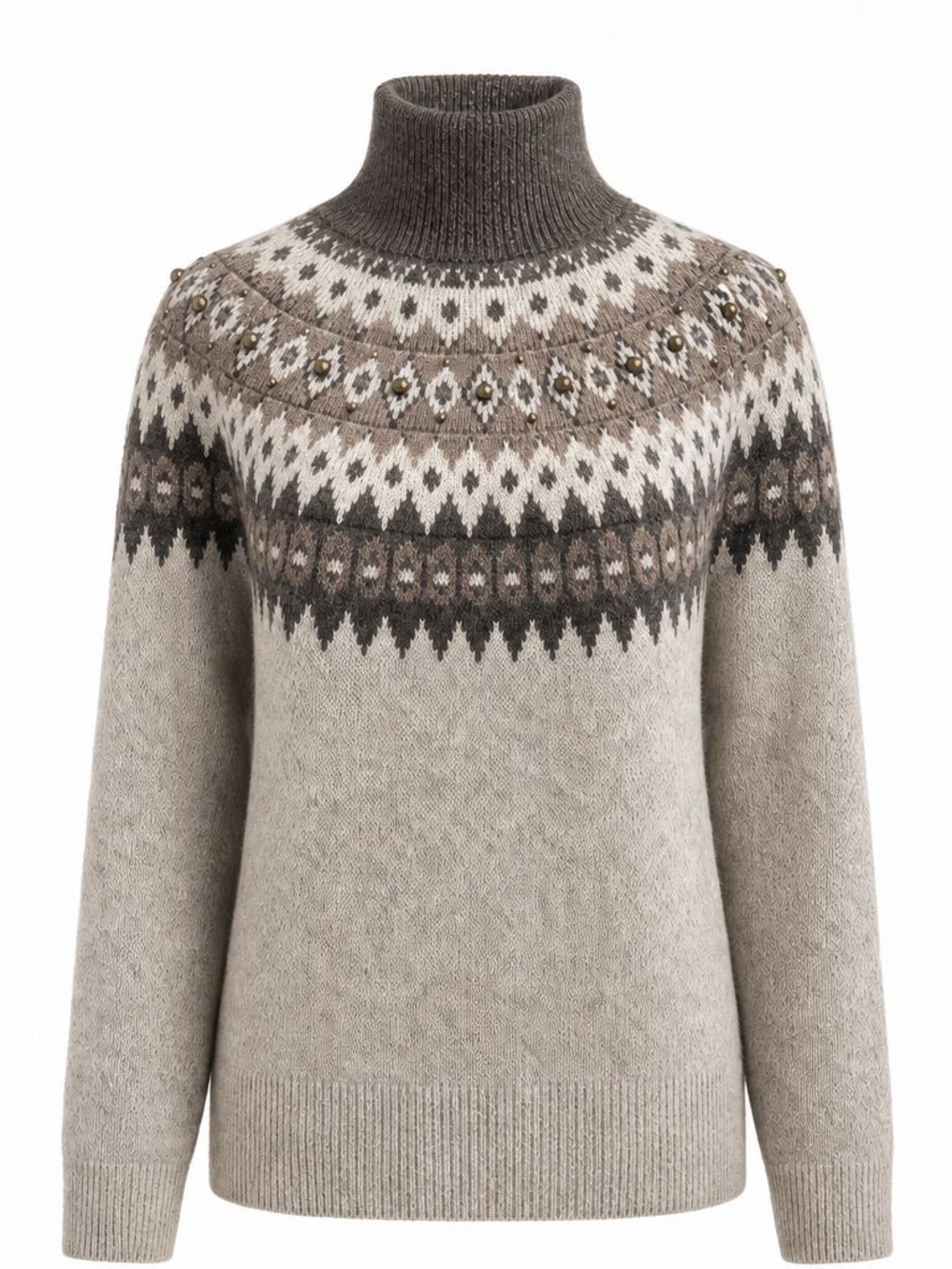 NWT Joie Cozy Neutral Fair Isle Turtleneck Sweater XS